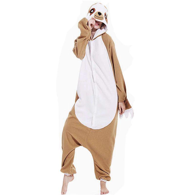 Kigurumi Pajamas Animal Cosplay Sloth Unisex Adult Costumes Robe Jumpsuit Onesie