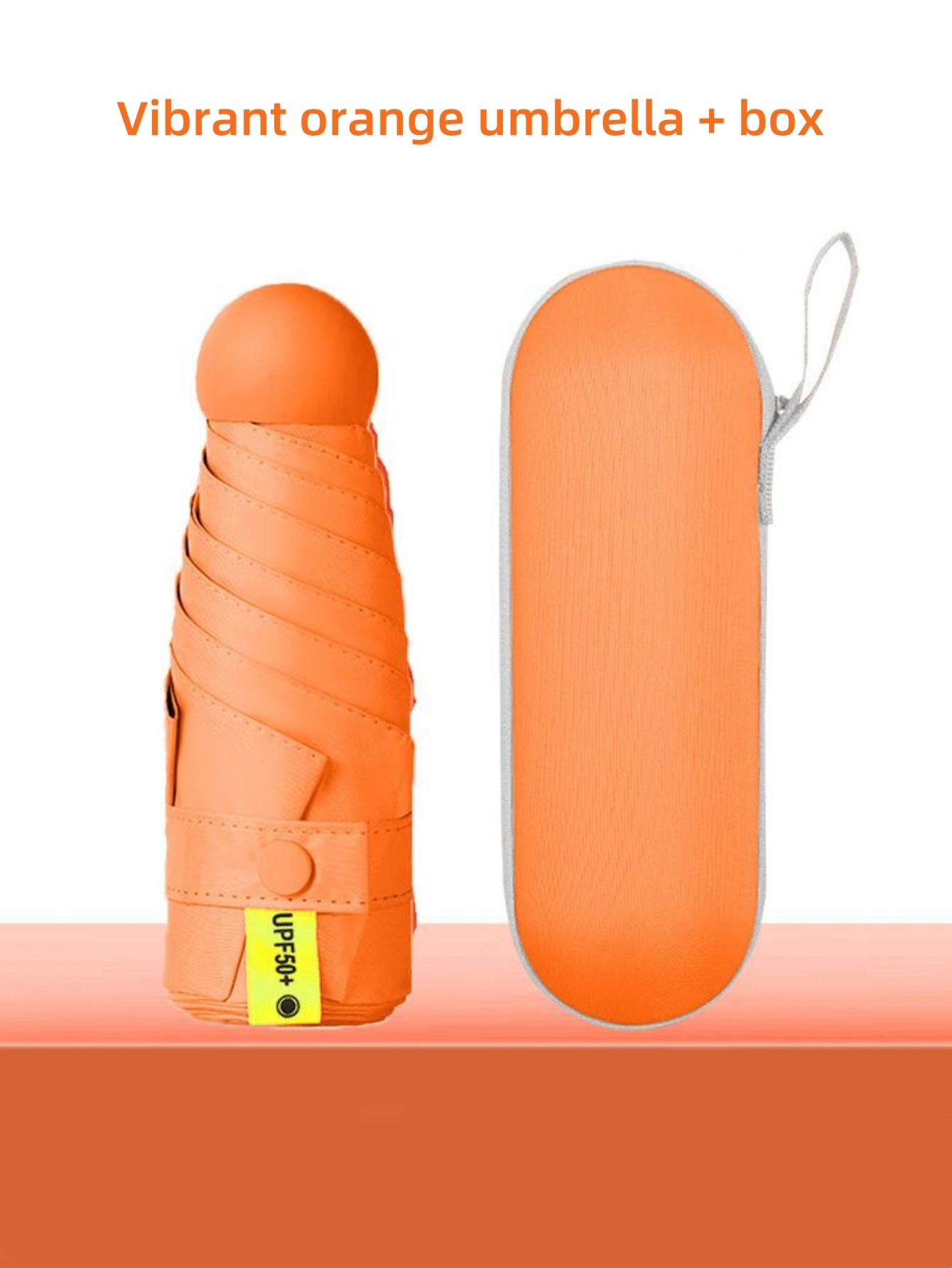 

1 шт. Мини-зонт с защитой от УФ-излучения для солнечных и дождливых дней, портативный с УФ-покрытием и 6 усиленными спицами