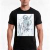 Blue Skeleton Tshirt Summer Casual Cotton Tee Oversized Streetwear Tops Vintage Graphic Print Loose Fit Short Sleeve