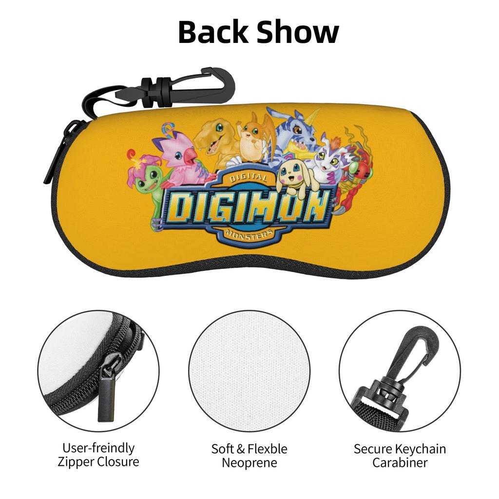 Digimon Japane Shell Eyeglasses Protector Cases Men Women Sunglass Case Anime Manga Video Game Glasses Bag