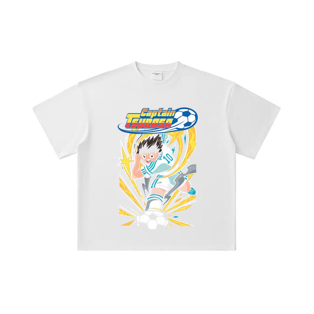 260 GSM Double Yarn 32 Count 100% Cotton Captain Tsubasa V1 Print Unisex Heavy Cotton T Shirt