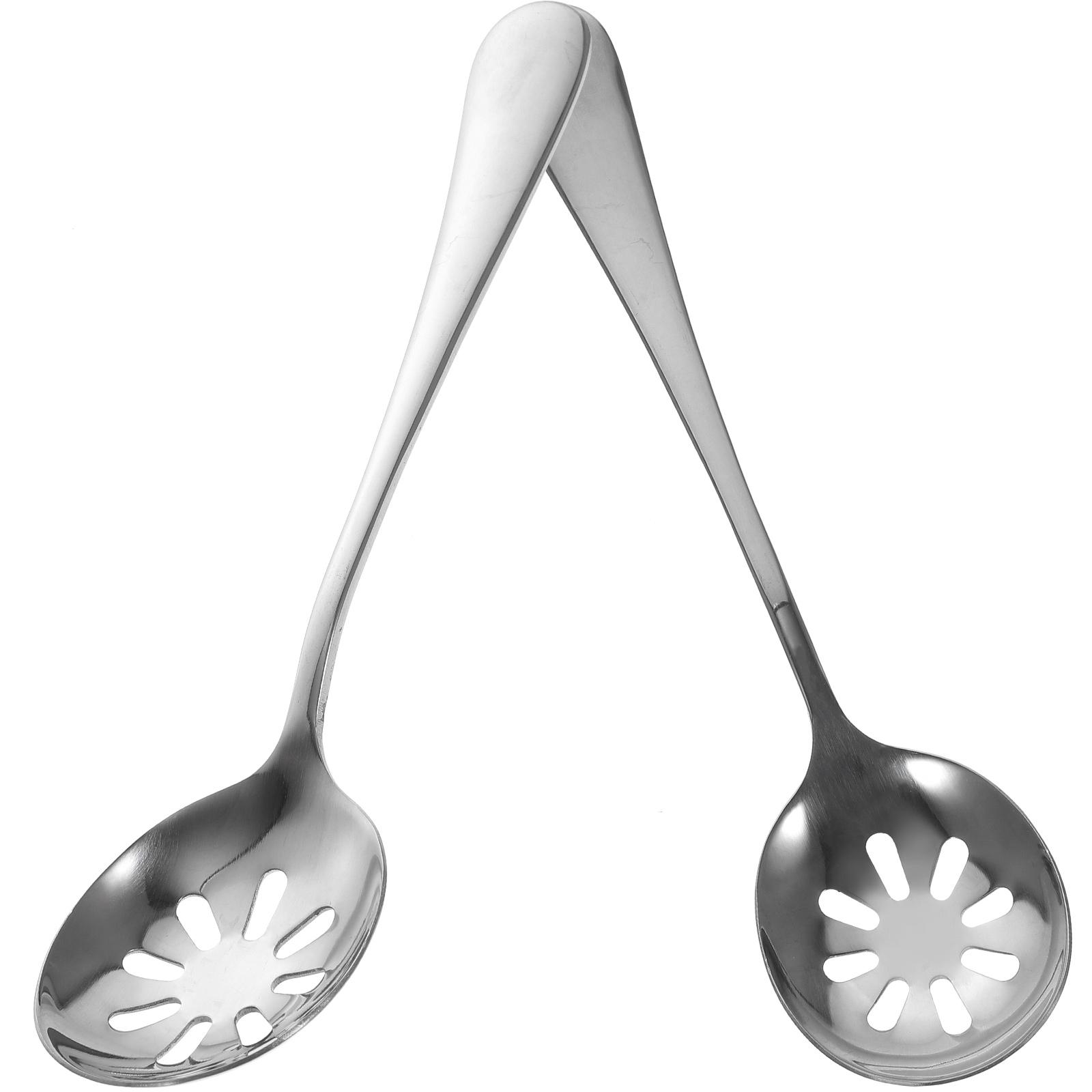 

2 шт. Вок-посуда из нержавеющей стали, дуршлаг, многоразовый, с прорезями, бытовая сервировка, портативные эргономичные ложки, серебристые 19.80X5.00X1.00CM серебряный