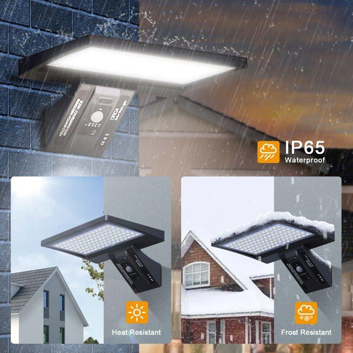 Lampe Solaire Exterieur - AIMOONSA - 104 LEDs - 150° Détecteur de Mouvement - IP65 - 1200 Lumens