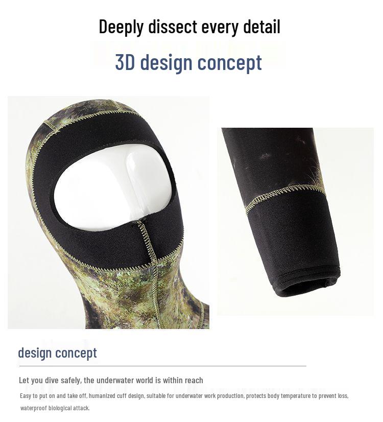 3mm Split Camouflage Spearfishing Wetsuit - Warm, Sun & Jellyfish Protection