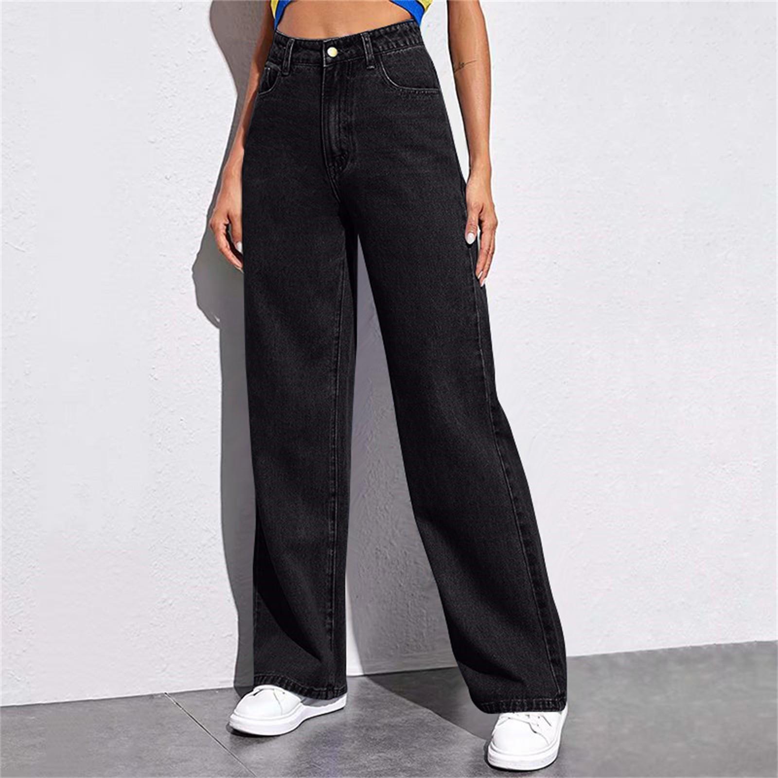 

Women s High Waist Slim Straight Jeans - Hot Sale Denim Trousers M (85-95 lbs)