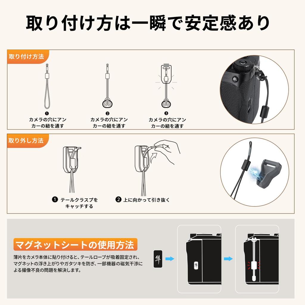 Uranji Falcam Maglink Camera Shoulder Strap with Magnetic Quick Adjustable Length 60kg Weight Leather and Nylon Strap for Professional Dslr Telephoto