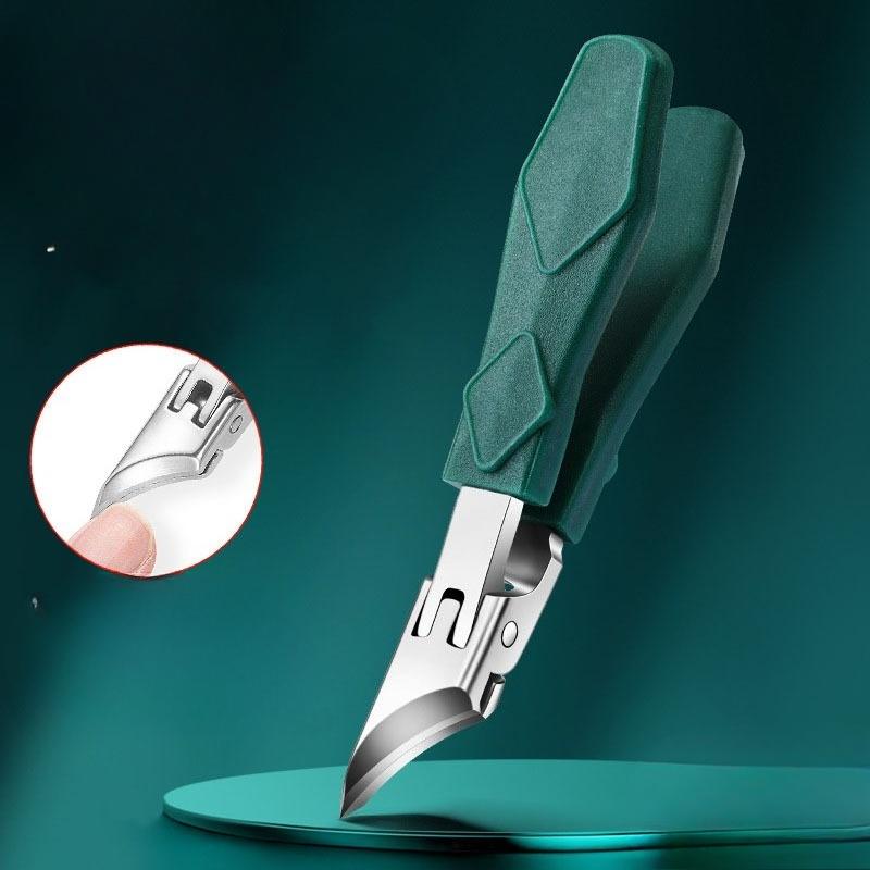 Wide-opening Nail Clipper with Ultra-sharp Stainless Steel Curved Tip - Anti-splash Nail Clipper for Nail Groove