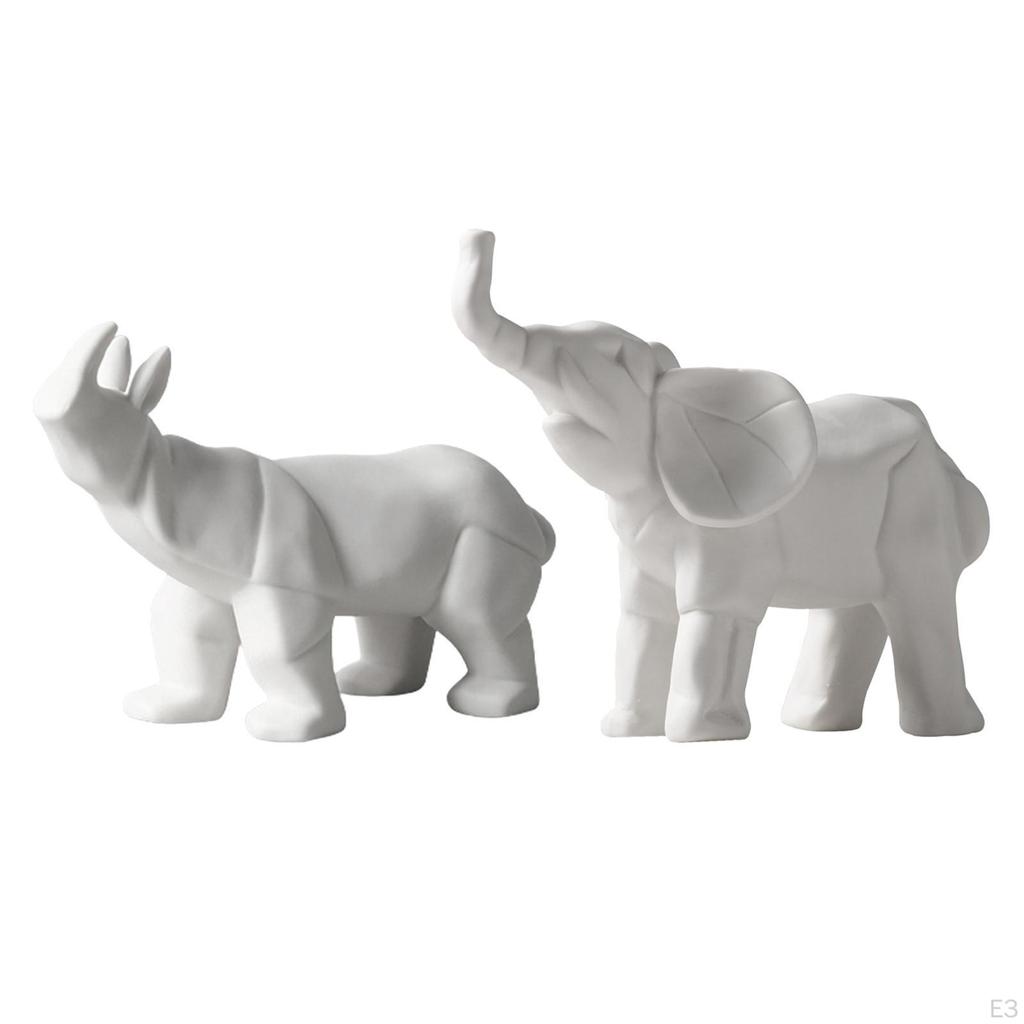 Sculpture, White Statue, Ceramic , Animal Statues for Living Room, Bedroom, Office Deskp, Cabinets