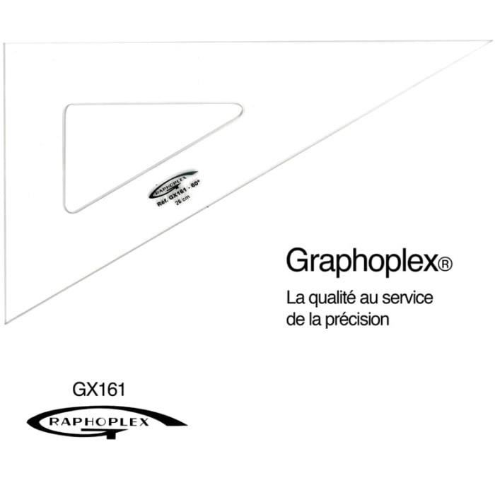 Equerre 60° 3 bords droits 26 cm - Graphoplex {couleur}