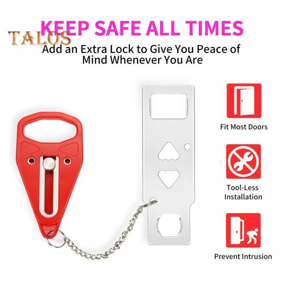Portable Door Stop Alarm Traveling Hotel Door Lock 120dB Loud Sound Battery Powered Easy Installation Door Stopper Alarm