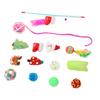 14 Stück Weihnachts-Katzenspielzeug Interaktiver Spaß Bunte Federn Plüschspielzeug Socken Weihnachten Themenbezogenes Kätzchen