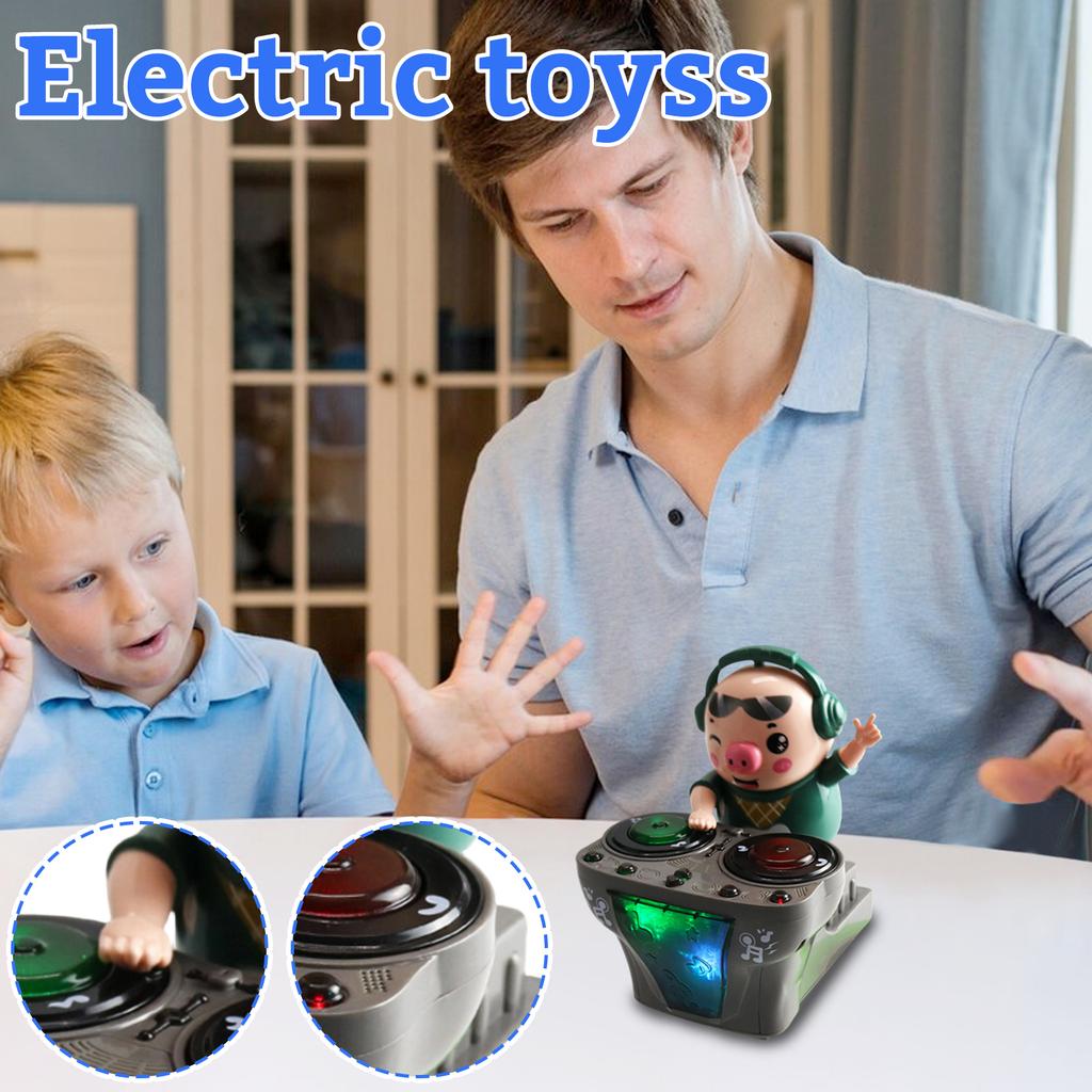 Electric DJ Disc Player Pig Swinging Bar Toy