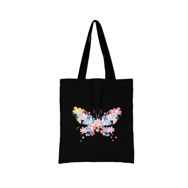 Shopping bag Butterfly Pattern Series Canvas Shopper Bag Customizable Tote Women's Beach Printed Anime Bags Shoulder Bags