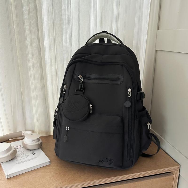 schoolbag schoolbag female solid color small fresh middle and high school students multi-compartment backpack campus college student backpack