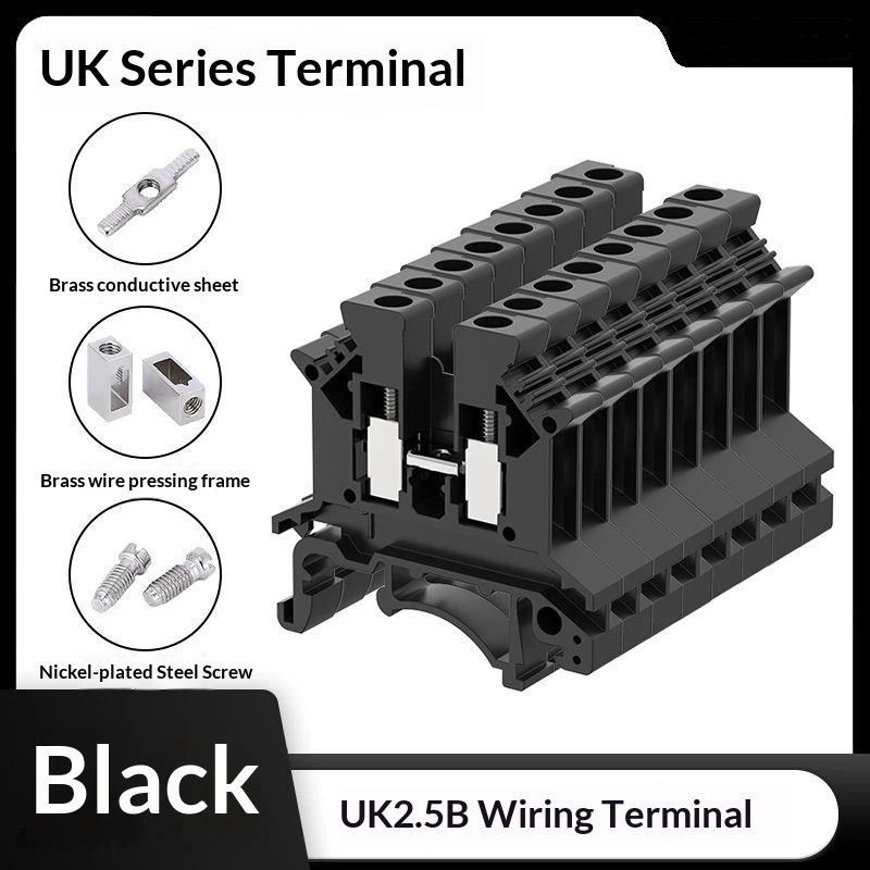 10Pcs Uk 2.5 Terminal Block Uk2.5B Screw Connection Connect Strip 2.5B 2.5Mm² Cable Electrical Din Rail Wire Connectors