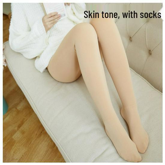 Velvet-Lined Photosensitive Warm Jumpsuit: Knitted High Elastic Leggings for Autumn/Winter
