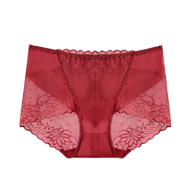 Pure Romantic Briefs Lace Macaron Colored Women's Underwear Fashionable Mid Waist Lingerie Sexy Seamless Comfortable Panties