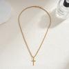 New Stainless Steel Cross Pendant Necklace for Men Women Minimalist Gold Color Jewelry Male Female Necklaces Chokers Gifts 2025