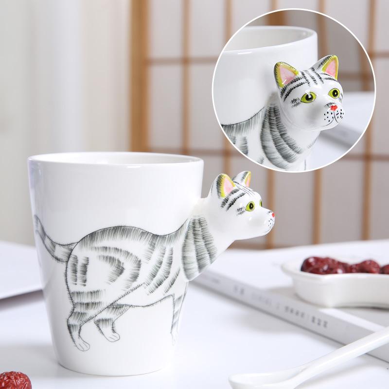 Creative 3D Animal Ceramic Mug Holiday Gift Coffee Mug Cartoon Animal Souvenir Mug Living Room Coffee Table Decorative Ornaments