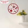 2D Flat Heart-Shaped Acrylic Decoration Sign, Red Rose, Chocolate, and Cupcake Design, Suitable for wall decoration, porch, room, villa, accents Home,