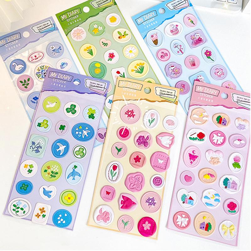 3D Wax Seal Stickers Cartoon 3D Stamp Stickers Envelope Sealing Sticker Invitation Envelope Stickers Decorative Scrapbook DIY