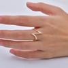 Fashion Geometric Line Zircon Rings for Women, Gold Color Metal Open Ring, Fashion Wedding Aesthetic Jewelry Gift