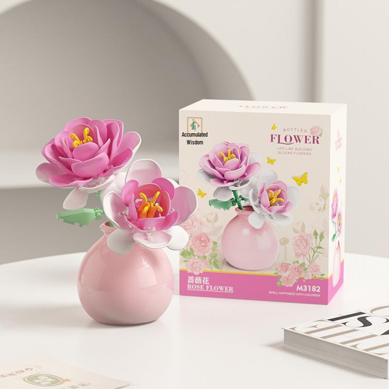 Girls' Educational Floral Building Blocks - Sunflower and Rose Series, Perfect Teacher's Day Gift