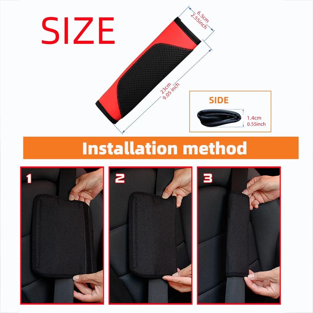 A Three-dimensional Mesh Cloth Leather Breathable Car Seat Belt Shoulder Strap Cover Insurance Strap Cover Automotive Supplies
