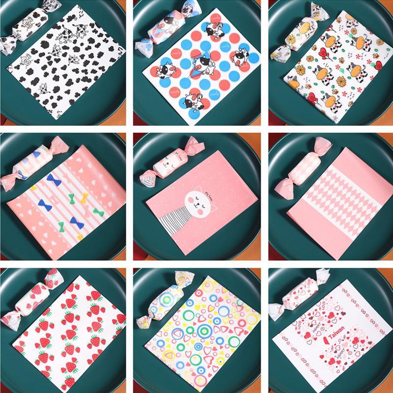 500 шт./упаковка 9x12,5 см DIY Ручная работа Упаковка для нуги Конфет Масляная бумага Обертка для молочной ириски Новый год Рождество День рождения Вечеринка Подарок Декор 9x12.5cm