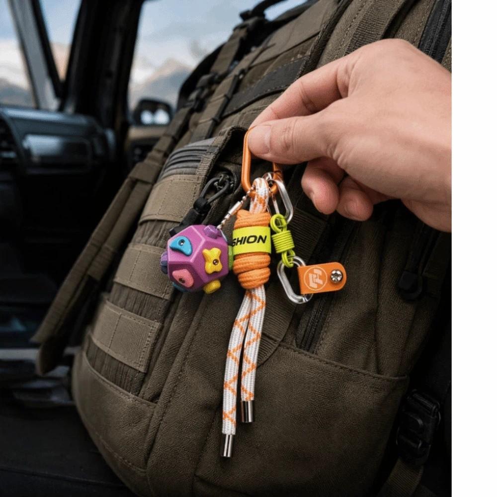 Colorful Climbing Ball Keychain Funny Climbing Equipment Keyring Climbing Series Bag Pendant Gift