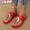 Women's Fashionable Navy Blue Flip Flops Stylish Open-Toe Sandals for Beach Outdoor Casual Slippers