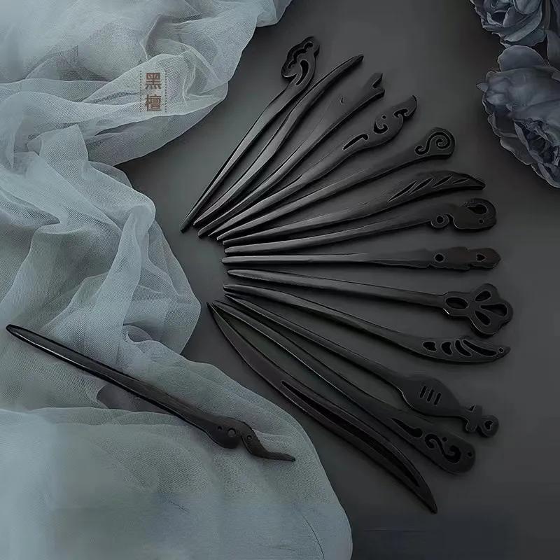 AISHG Retro Hair Clips Pins Women Wood Hair Sticks Natural Chopstick Shaped Hairpin Classic Ethnic Girl Hair Accessories Jewelry