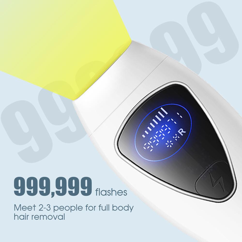 999 990 záblesků IPL laserový epilátor LCD displej 8 úrovní manuální/automatické režimy tělo pubické bikiny laserová epilace pro ženy holicí strojek