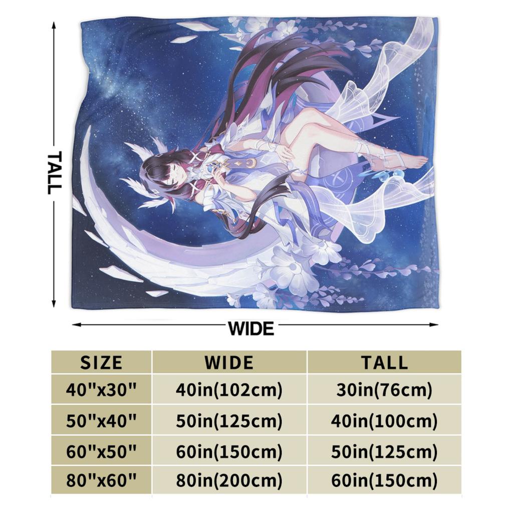 Genshin Impact Warm Soft Blanket  Girls Boys Plush Throw Blanket Street Trend Bedroom Flannel Bedspread Sofa Bed Cover
