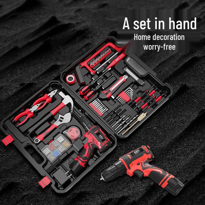 Rechargeable Multi-Function Electric Drill Tool Set for Electricians and Carpenters