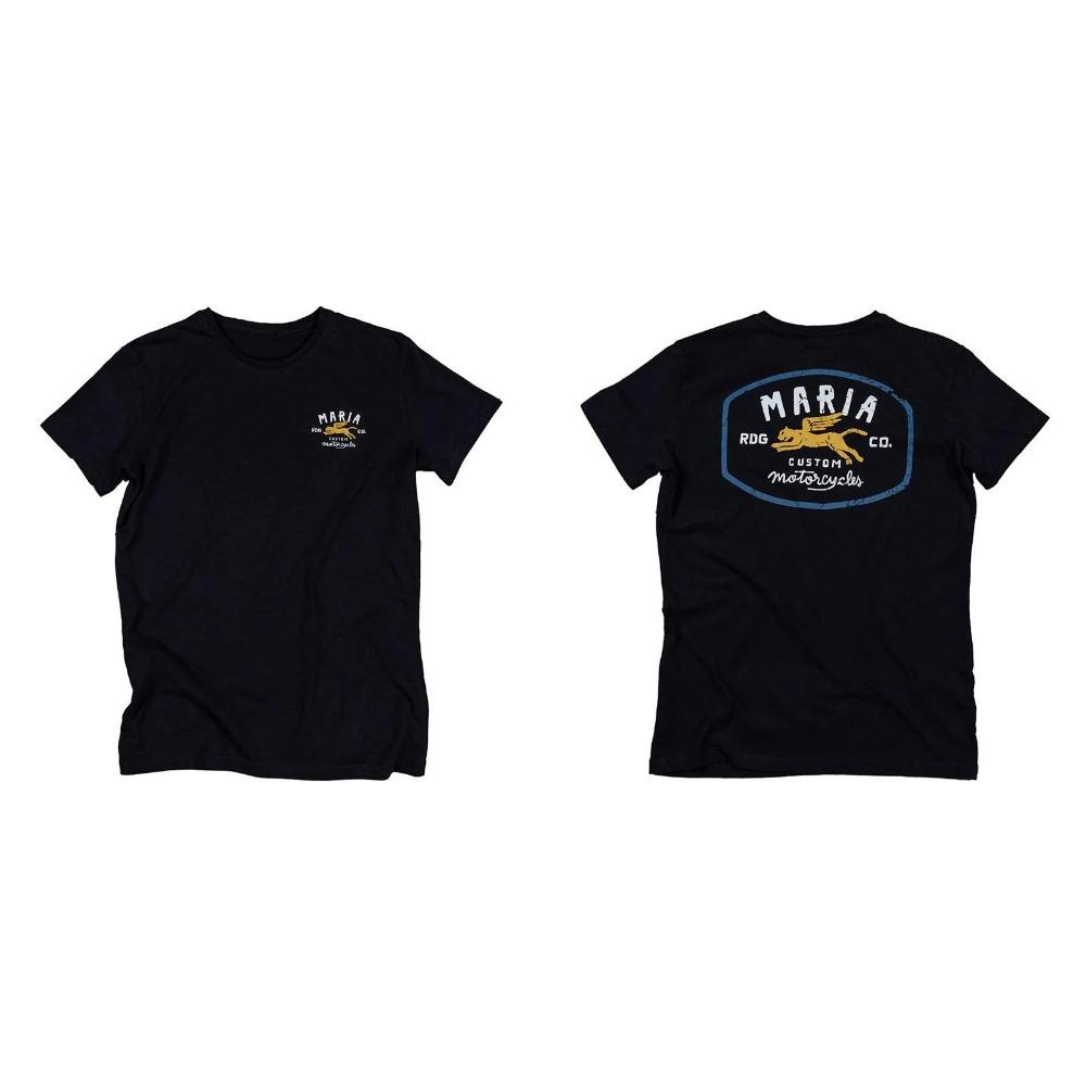 

Летняя хлопковая мужская и женская футболка с коротким рукавом от бренда класса люкс «Мария едет на мотоцикле Old Panther» XXXXXL