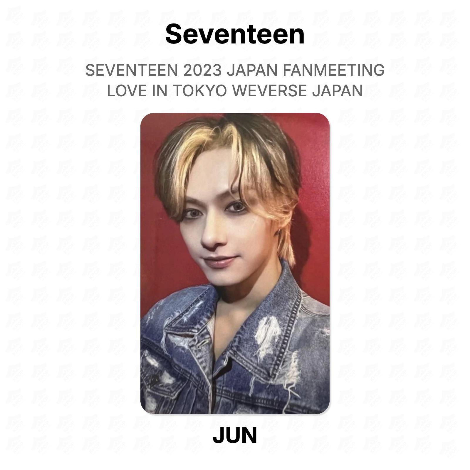 Seventeen 2023 ЯПОНСКИЙ ФАН-МИИТИНГ LOVE IN TOKYO WEVERSE JAPAN Официальная фотокарточка JUN
