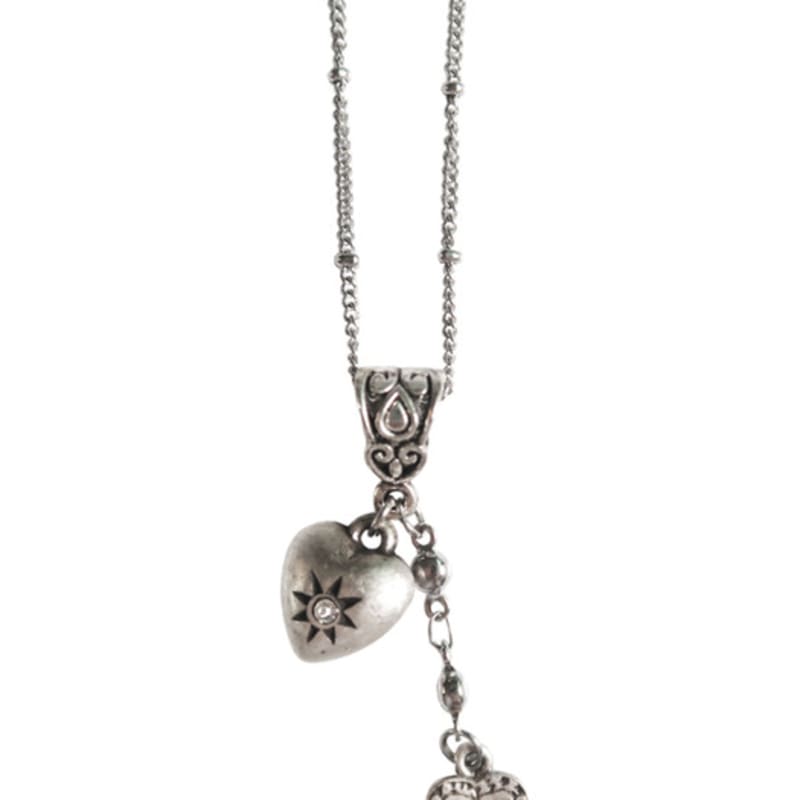 821WEBSERVICE vintage two heart necklace