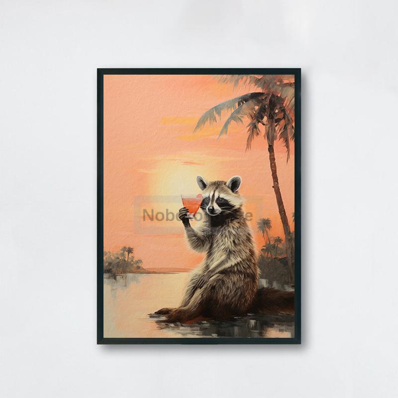 Vintage Animal Cocktail Poster Trendy Antique Prints Canvas Painting Funny Kitchen Wall Art Home Room Retro Bar Cart Decoration