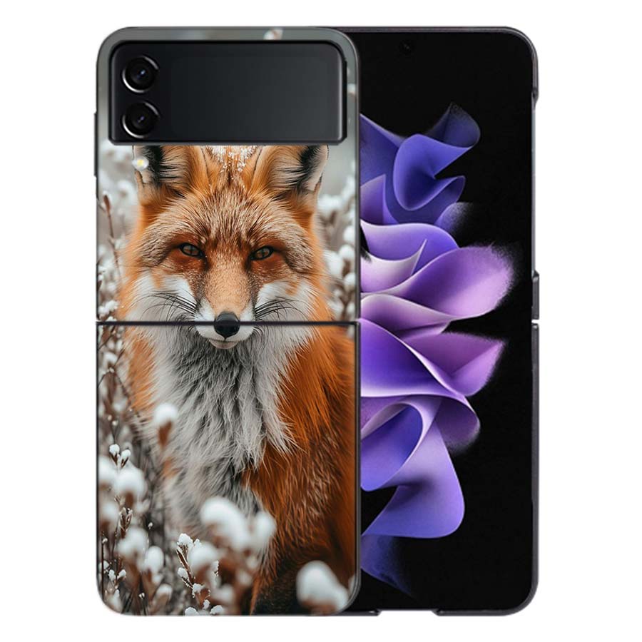 The Red Fox in Winter Ice and Snow Coque For Samsung Z Flip7 6 Galaxy Case Shockproof Z Flip5 Z Flip3 4 5G Hard Cover Phone TPU