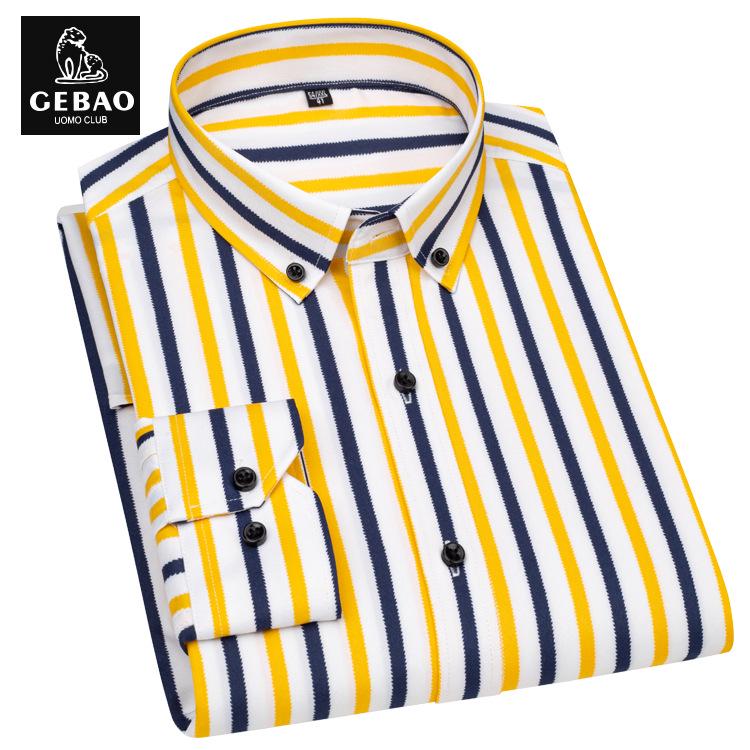 Men s Short Sleeve Non-Iron Striped Ice Silk Casual Korean Style Shirt 3XL