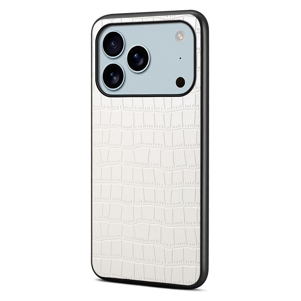 For iPhone 17 Pro Case Crocodile Texture Design Leather Slim Back Cover