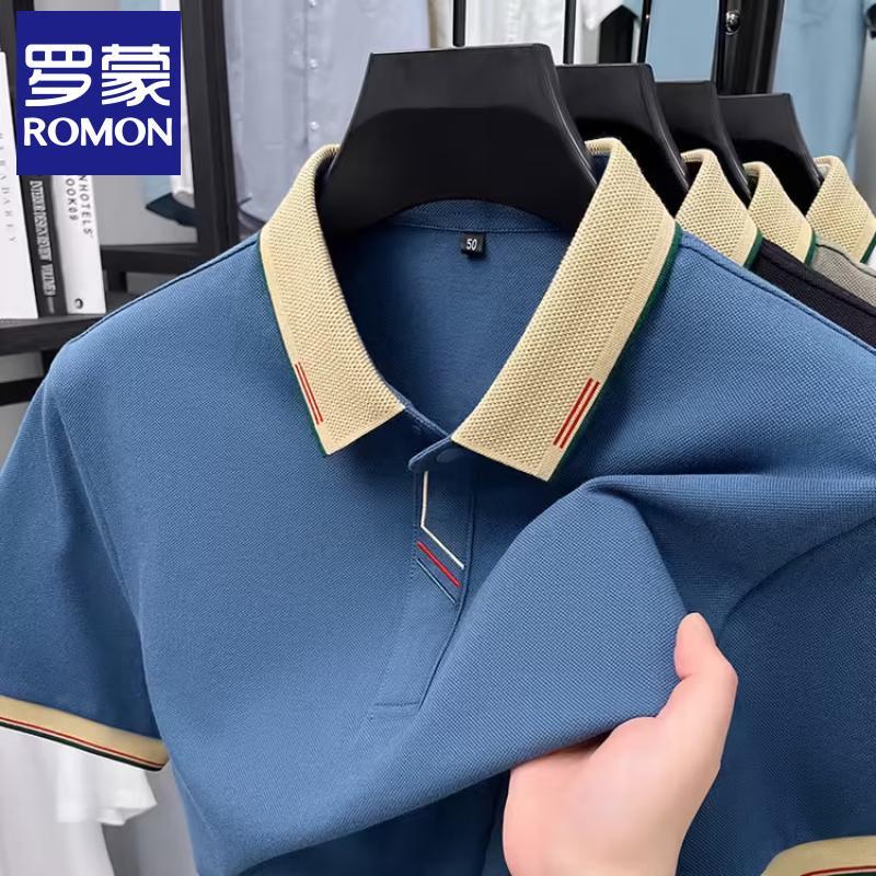 Romon Men s 100% Cotton Short-Sleeve Polo Shirt XL