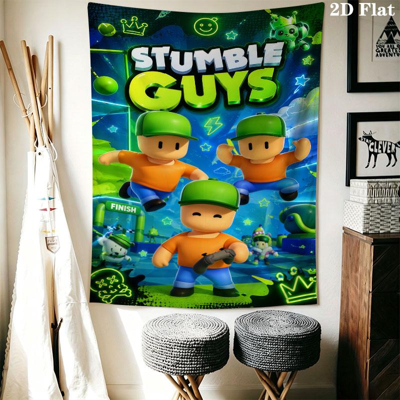 Stumble Guys Chaos Wall Hanging Printed Fabric Blanket Decorative Tapestries for Bedroom Living Room Home Decor
