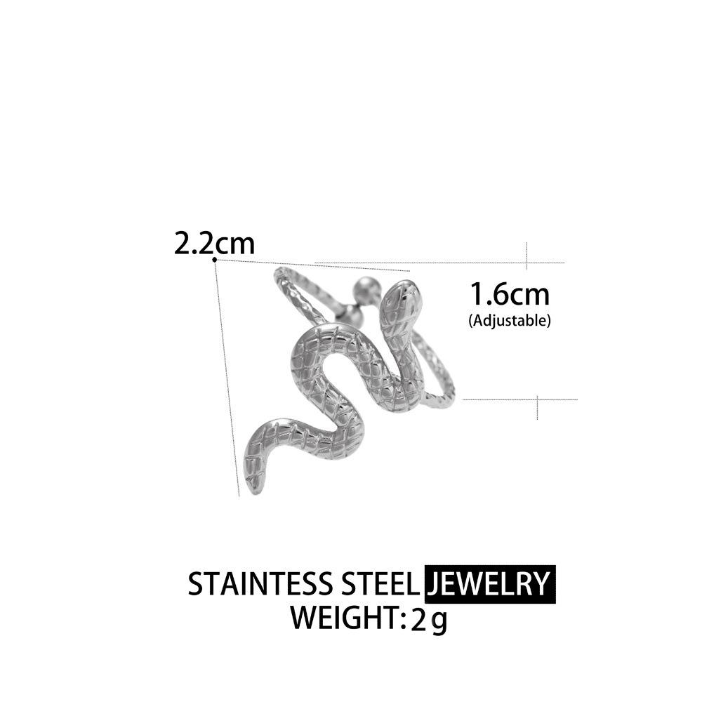 

European & American Stainless Steel Snake Earrings - Fade-resistant, High-end, Minimalist, Cold Style Jewelry