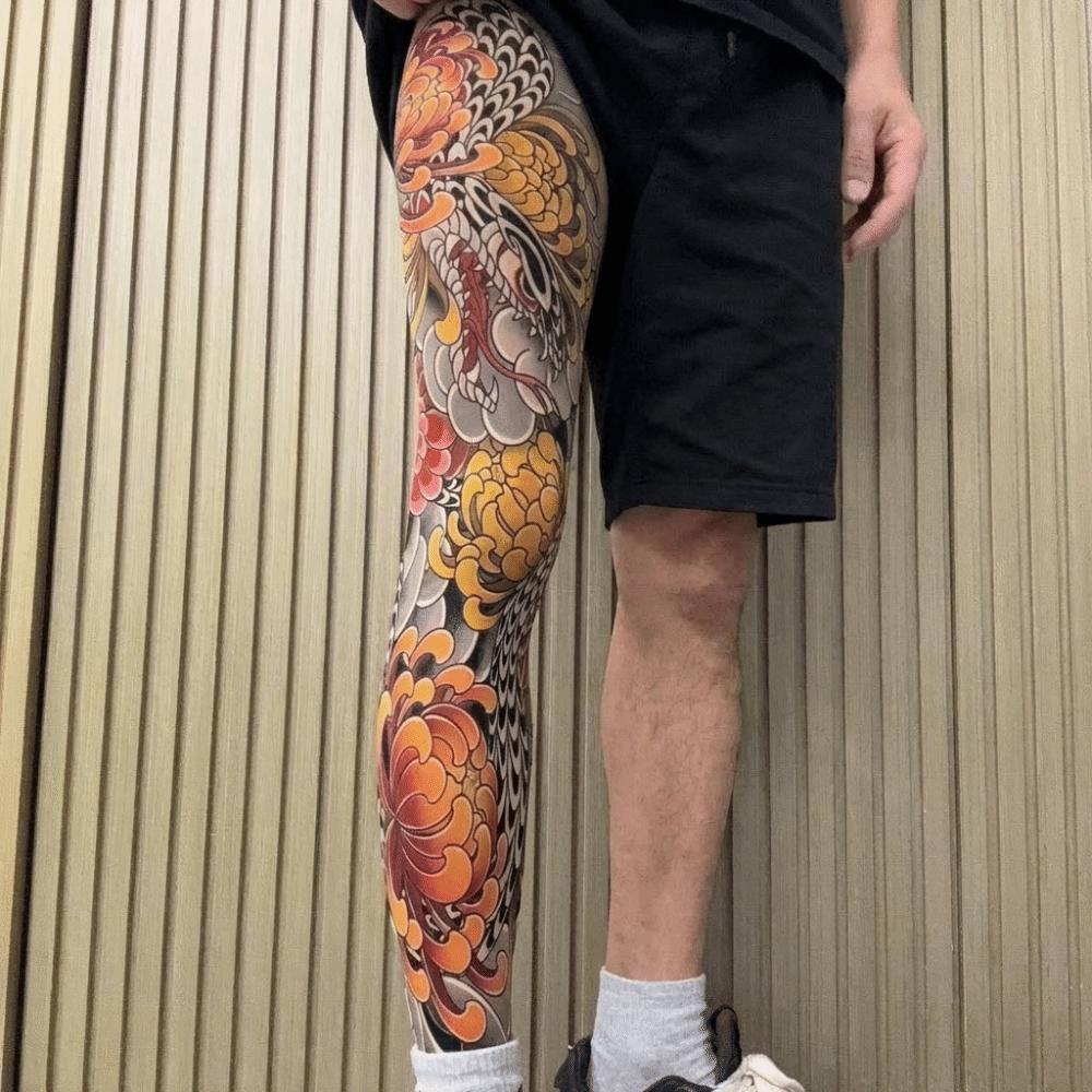 1pc Breathable Tattoo Socks Elastic Full Leg Socking Snake Men Sun-proof Socks Sports
