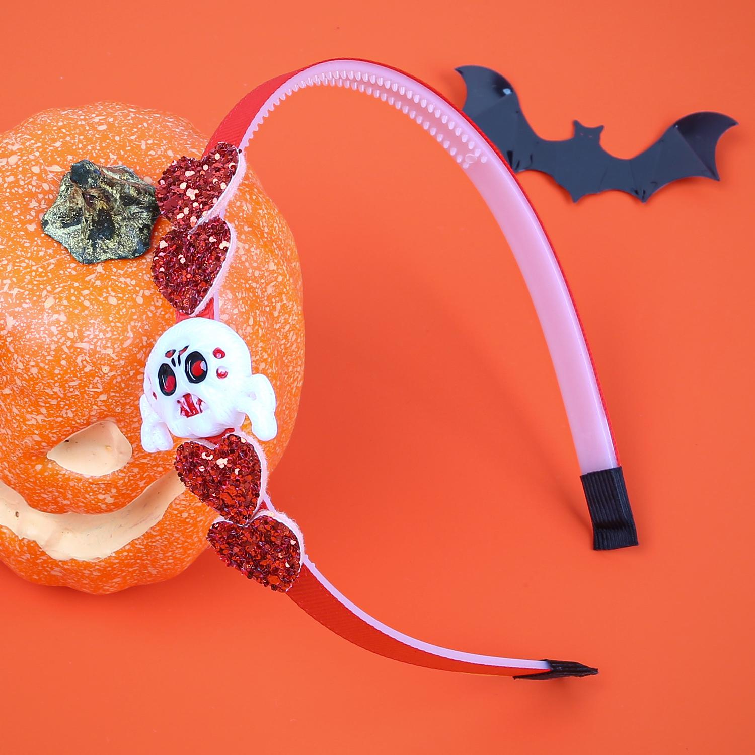 

1/4 шт. Повязка на голову на Хэллоуин для девочек, блестящие повязки на голову со звездами, праздничная вечеринка, повязки для волос с сердечками и тыквами, детские головные уборы