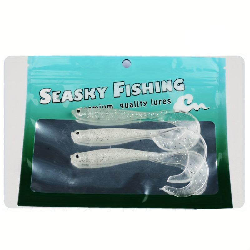 Open belly fish long rolled tail soft bait, lure soft bait used for bass, saltwater and freshwater fishing - lifelike design and