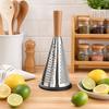 Vertical Cone Cheese Grater, Food Grade Stainless Steel Shredder for Parmesan, Wood Handle Vegetable Fruit Planer