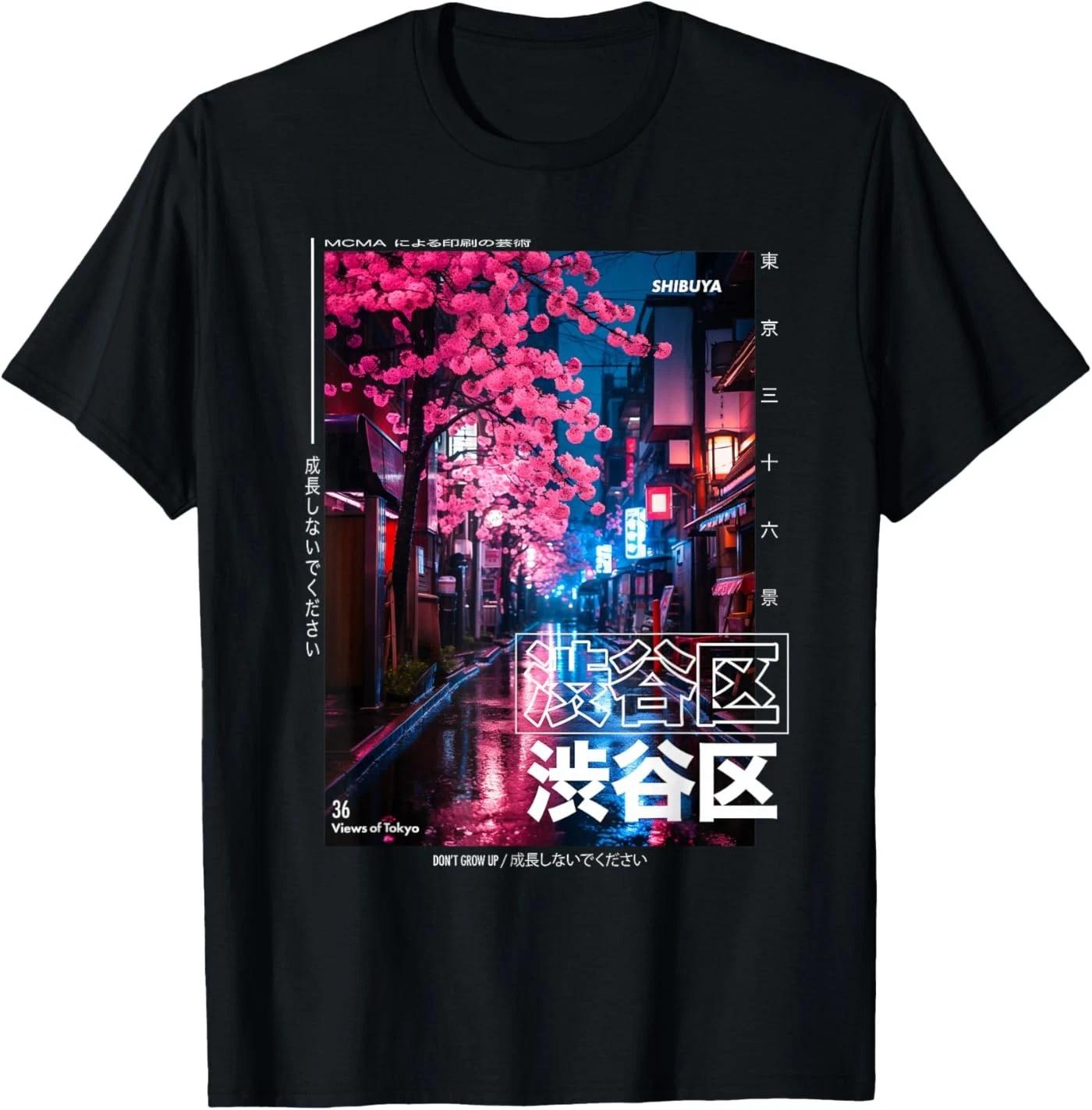 Japanese Streetwear Retro Aesthetic Shibuya Tokyo Graphic T-Shirt XL